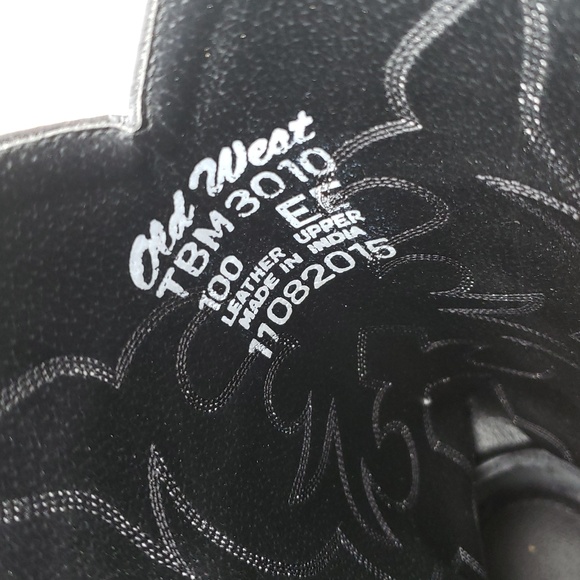 Old West Mens Trucker Leather Western Work 13" Boots Soft Toe Size 10 EE Cowboy - Picture 9 of 17